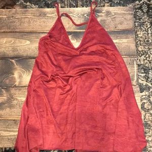 Suede tunic tank top